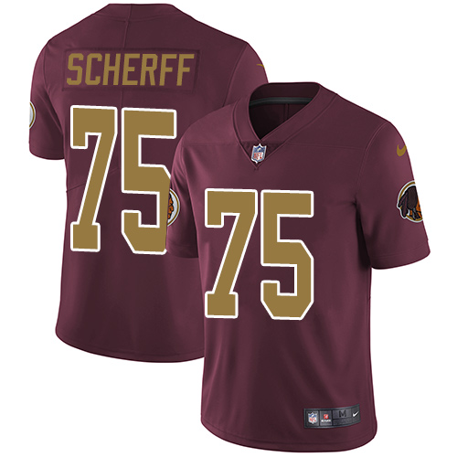 2019 Men Washington Redskins #75 Scherff red Nike Vapor Untouchable Limited NFL Jersey style 2